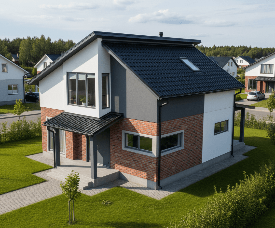 Screenshot of the resulting generated image created using the custom architectural prompt.